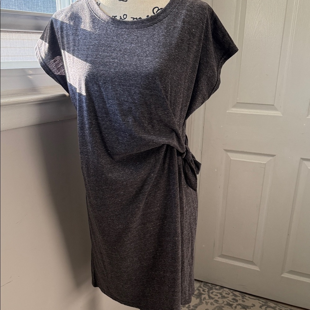 Charcoal Twist-Front Mini Dress
